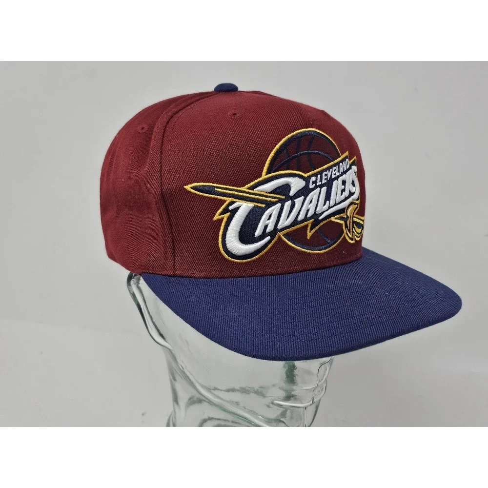 Cleveland Cavaliers Hat Cap Snap Back Maroon Blue NBA Basketball Mens